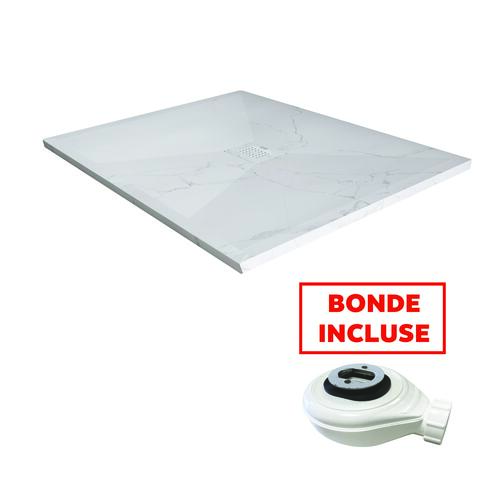 Receveur de douche résine de synthèse Nola marbre Blanc 90x90